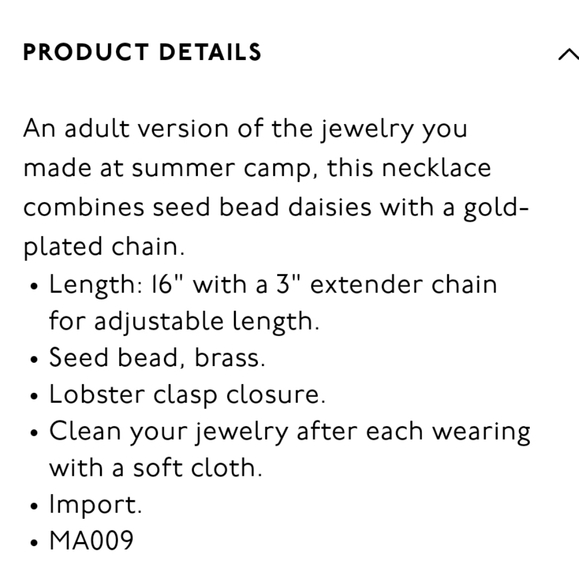 🚫SOLD🚫Madewell Seed Bead Daisy Chain Necklace - Picture 7 of 7